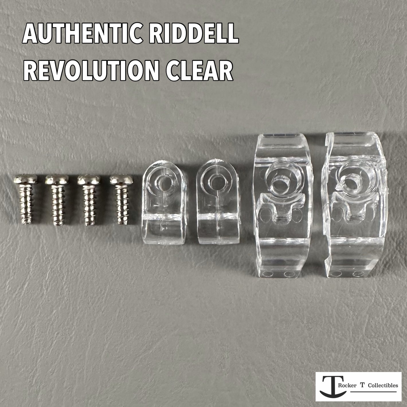 Authentic Riddell Revolution Clear Acrylic Mini Helmet Facemask Clips