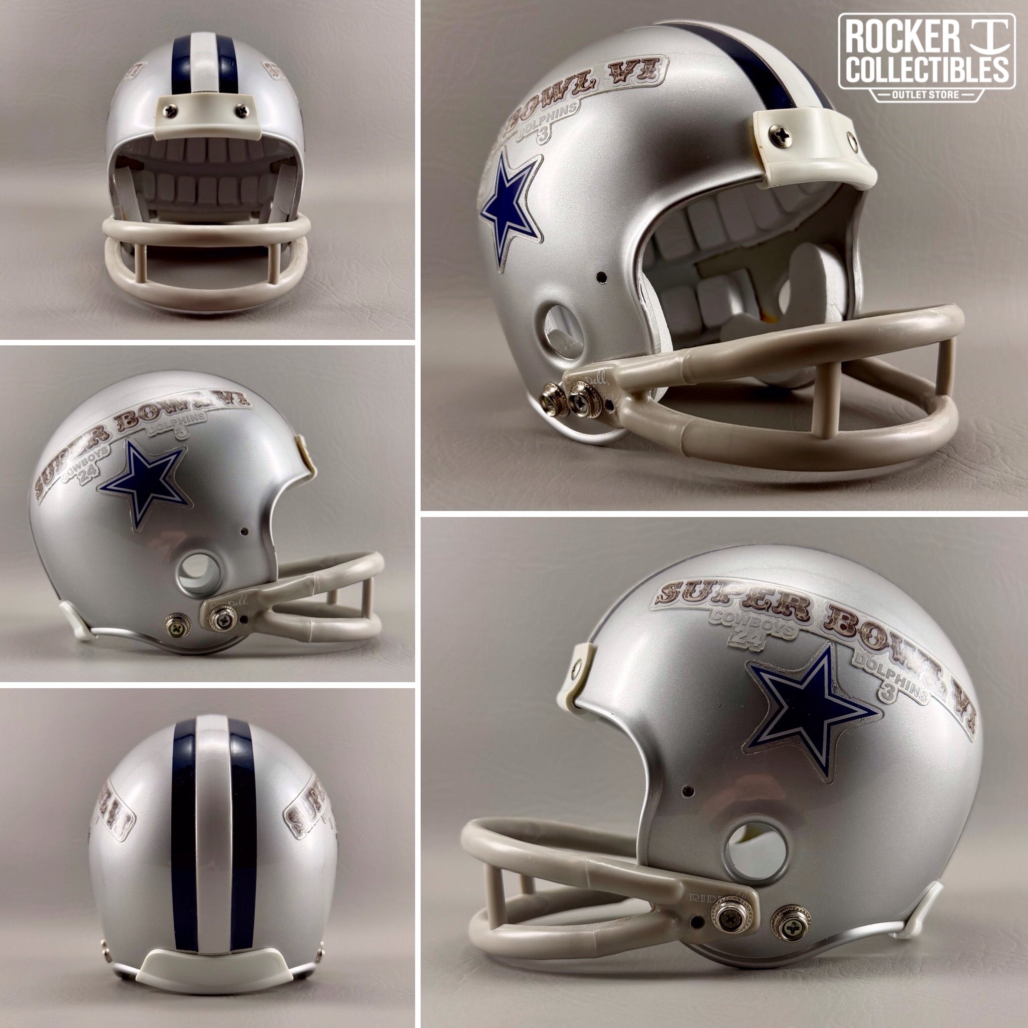 Dallas Cowboys Super Bowl VI Style Wingo Mini Helmet – 2-Bar Facemask