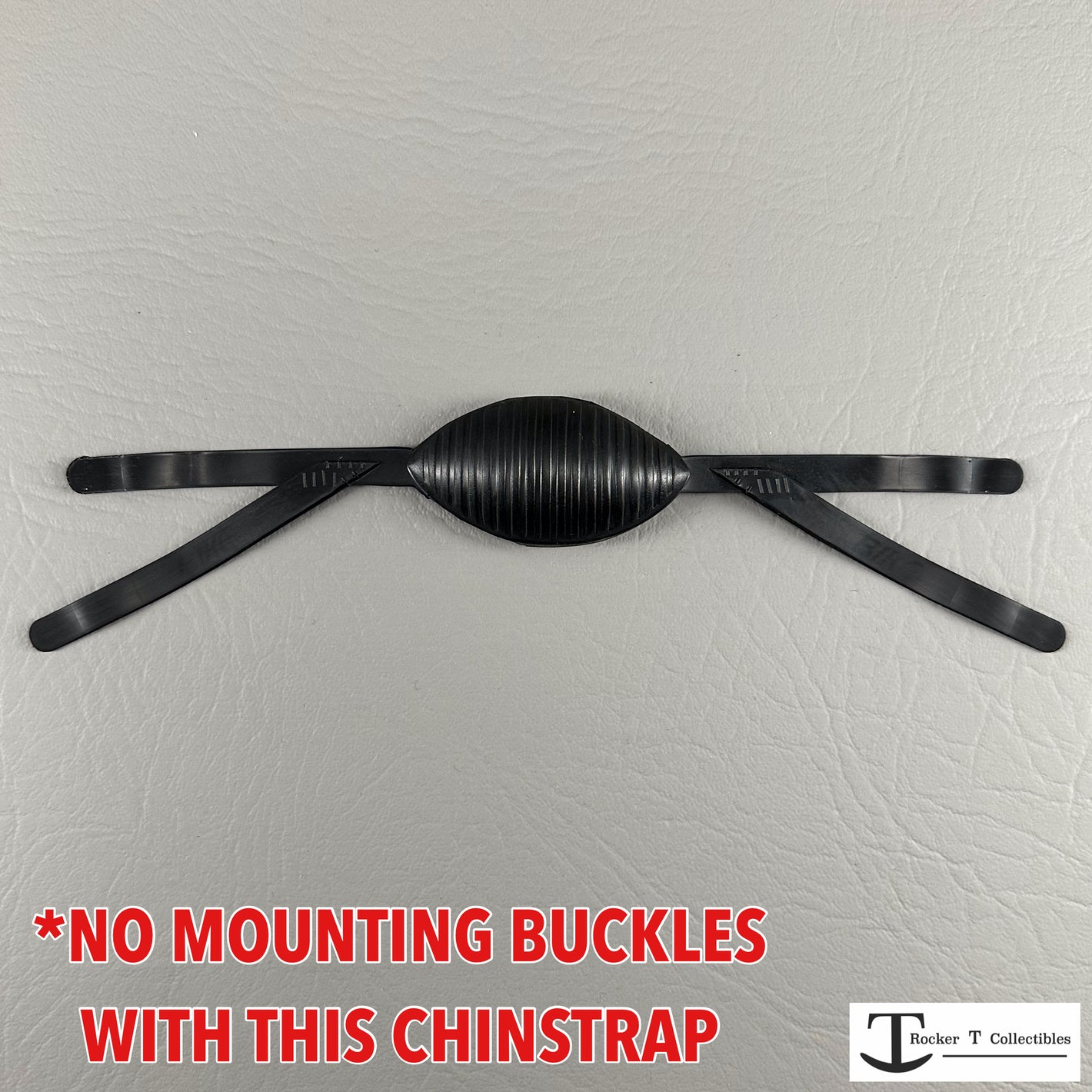 Black (No Label) Low Mount 4-Point Throwback Mini Helmet Chinstrap (No Mounting Buckles)