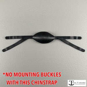 Black (No Label) Low Mount 4-Point Throwback Mini Helmet Chinstrap (No Mounting Buckles)