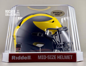 Michigan Wolverines NCAA Riddell SpeedFlex MIDI Helmet – Mid-Size Football Helmet (7.5") **LAST ONE**