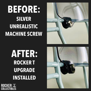 Rocker T Custom Black Metal Mid Size Helmet Visor Clip Hardware