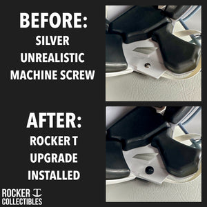 Rocker T Custom Black Mid Size Helmet Chinstrap Hardware