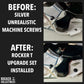 Rocker T Custom White Mid Size Helmet Hardware Set (Visor + Chinstrap)