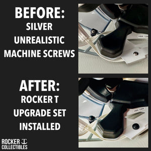 Rocker T Custom White Mid Size Helmet Hardware Set (Visor + Chinstrap)