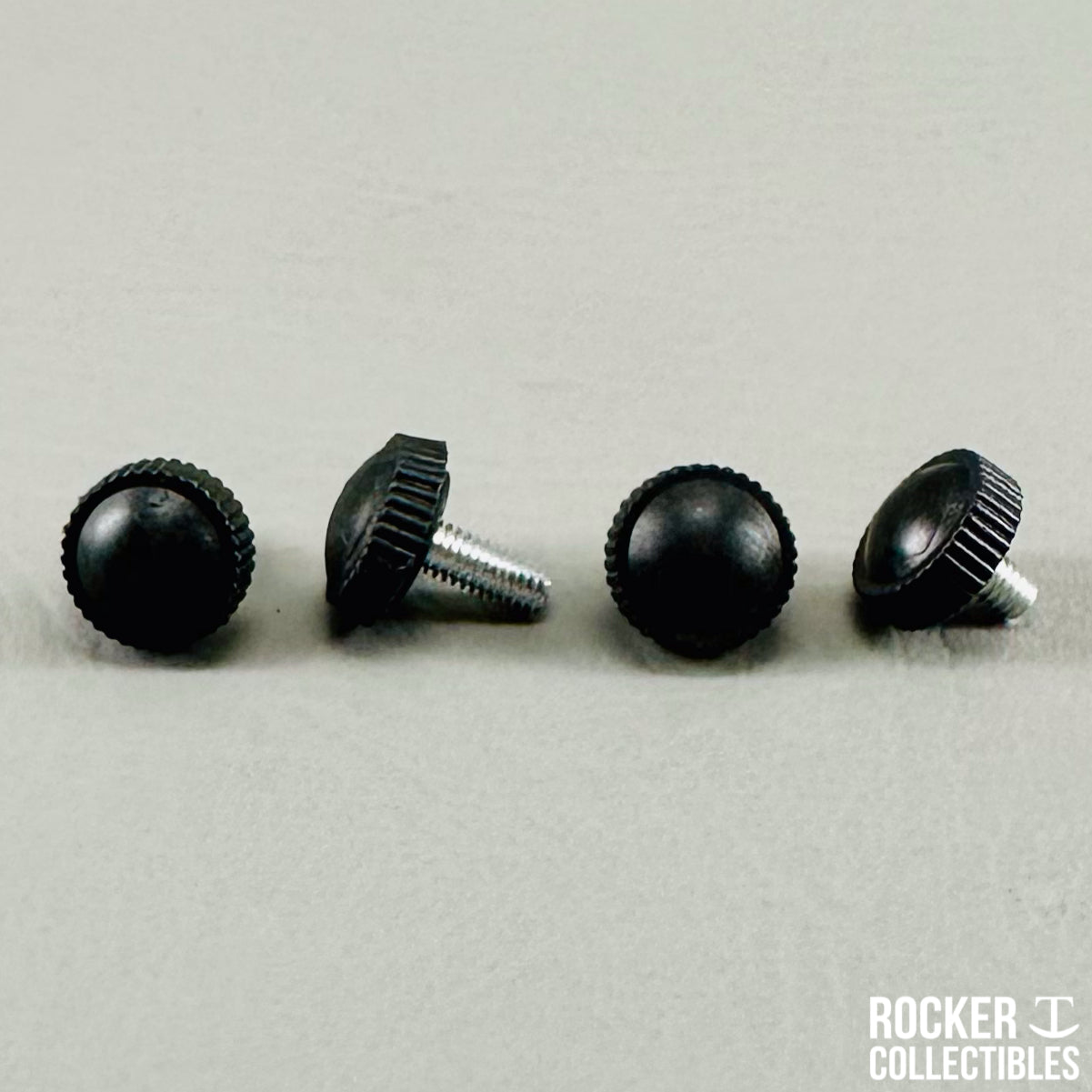 Rocker T Custom Black Mid Size Helmet Hardware Set (Visor + Chinstrap)