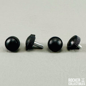 Rocker T Custom Black Mid Size Helmet Hardware Set (Visor + Chinstrap)
