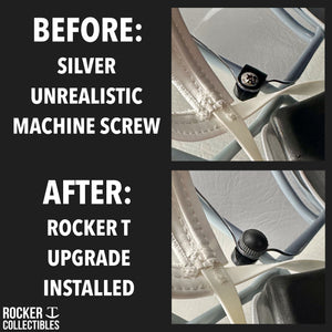 Rocker T Custom White Mid Size Helmet Visor Clip Hardware