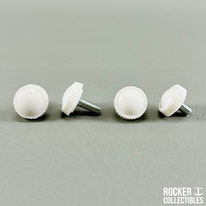 Rocker T Custom White Mid Size Helmet Hardware Set (Visor + Chinstrap)
