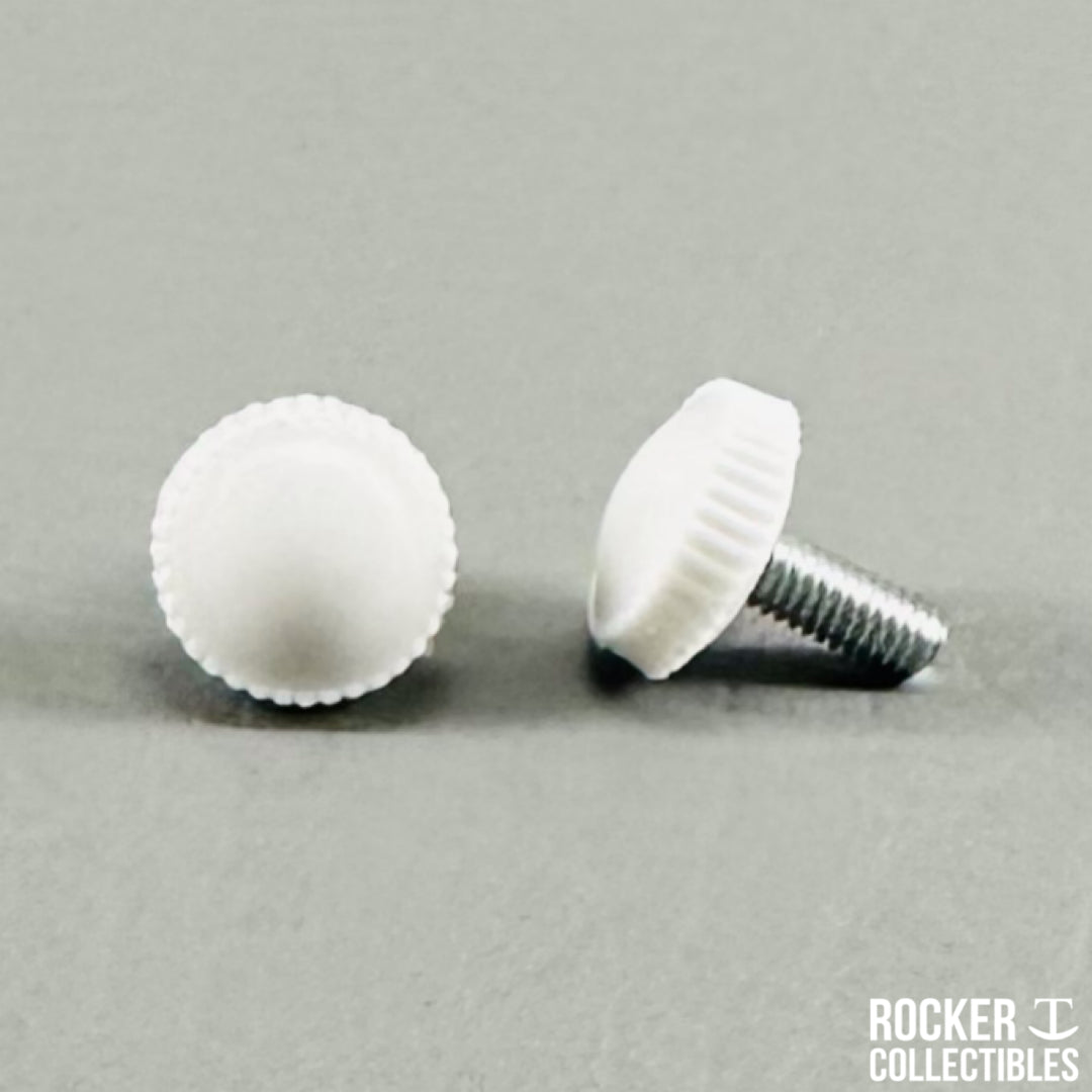 Rocker T Custom White Mid Size Helmet Visor Clip Hardware