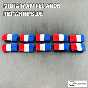 Rocker T Red/White/Blue "Bulk Buy" Mini Helmet Chinstrap Pads