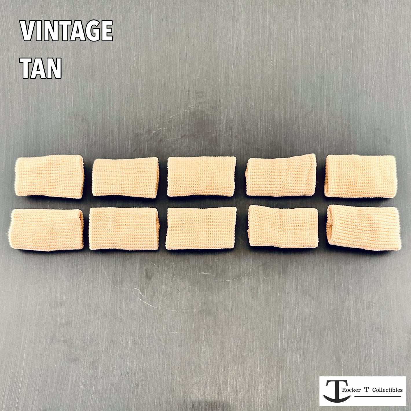 Rocker T Vintage Tan "Bulk Buy" Mini Helmet Chinstrap Pads