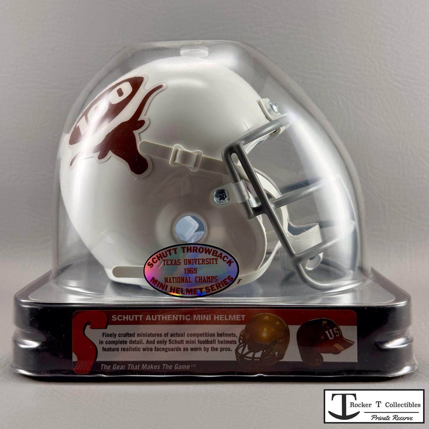 Schutt Texas Longhorns 1969 National Champs Throwback Air Mini Helmet (LAST ONE)