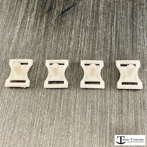 Schutt White Plastic Mini Helmet Chinstrap Buckles/Pins Combo
