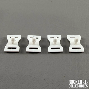 Schutt White Plastic Mini Helmet Chinstrap Buckles/Pins Combo