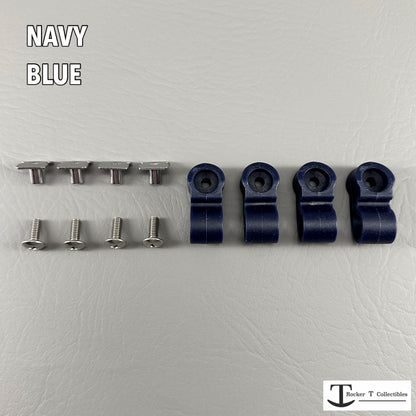 Throwback Full Size Helmet Navy Blue Facemask Clips