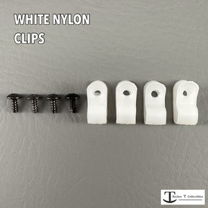 White Nylon Mini Helmet Facemask Clips