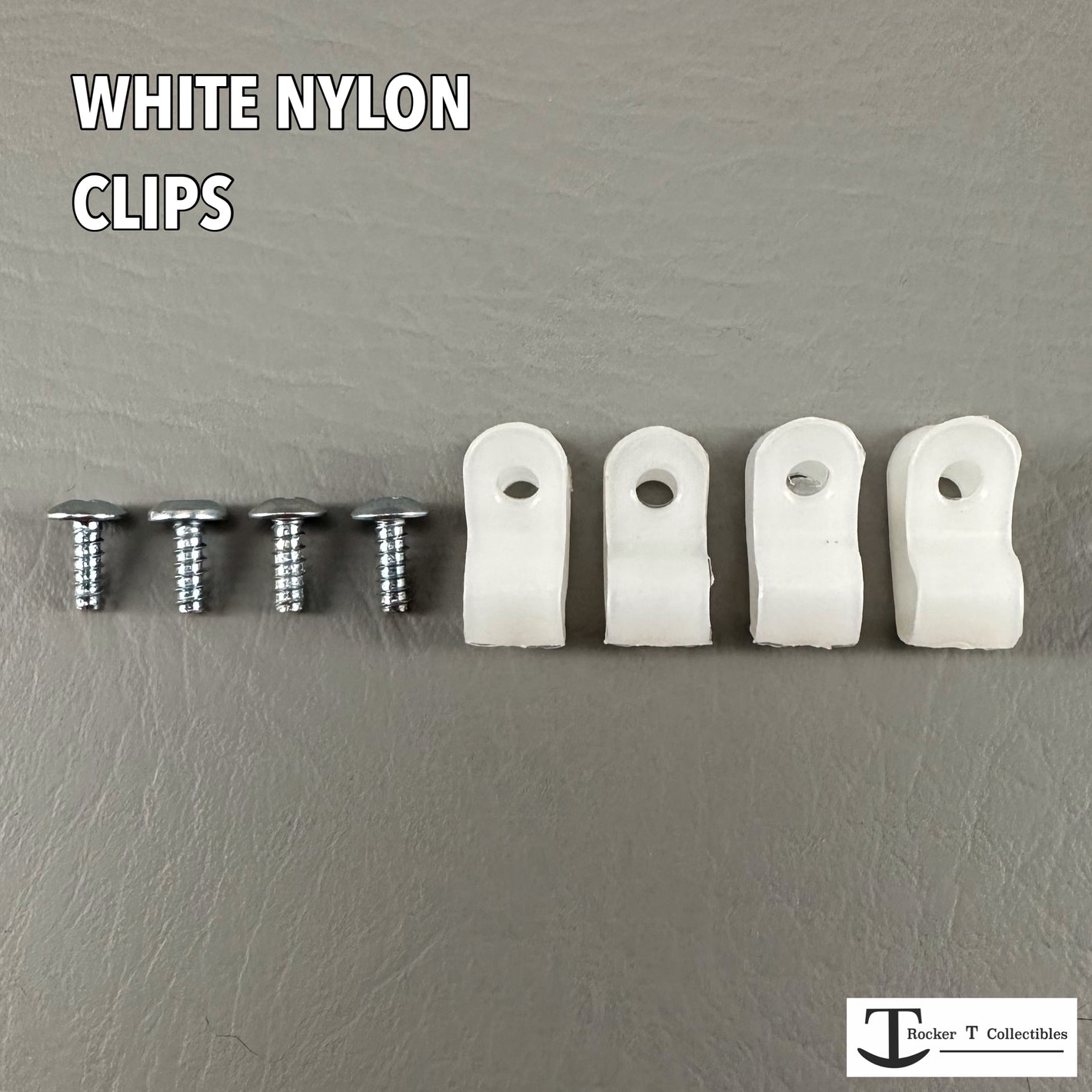 White Nylon Mini Helmet Facemask Clips
