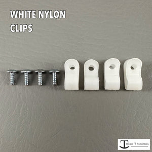 White Nylon Mini Helmet Facemask Clips