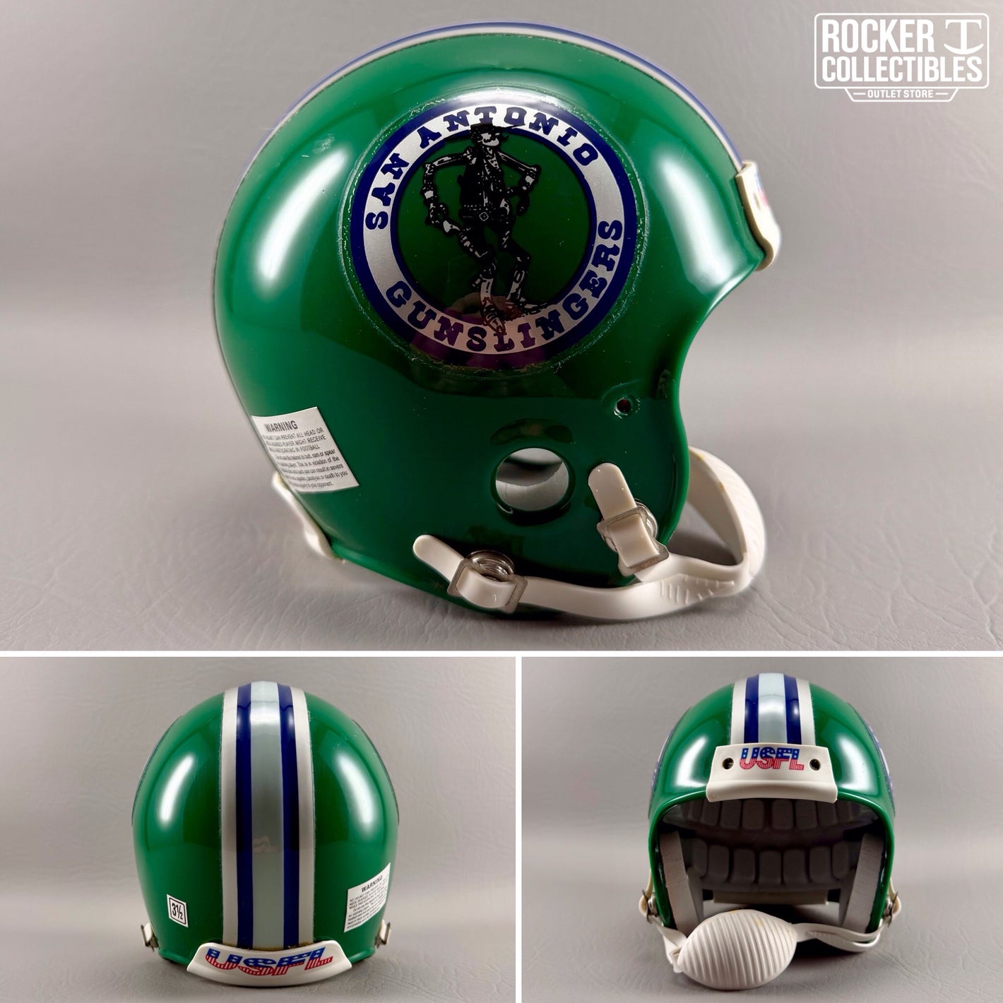 San Antonio Gunslingers Kelly Green Wingo Helmet Shell – USFL Edition