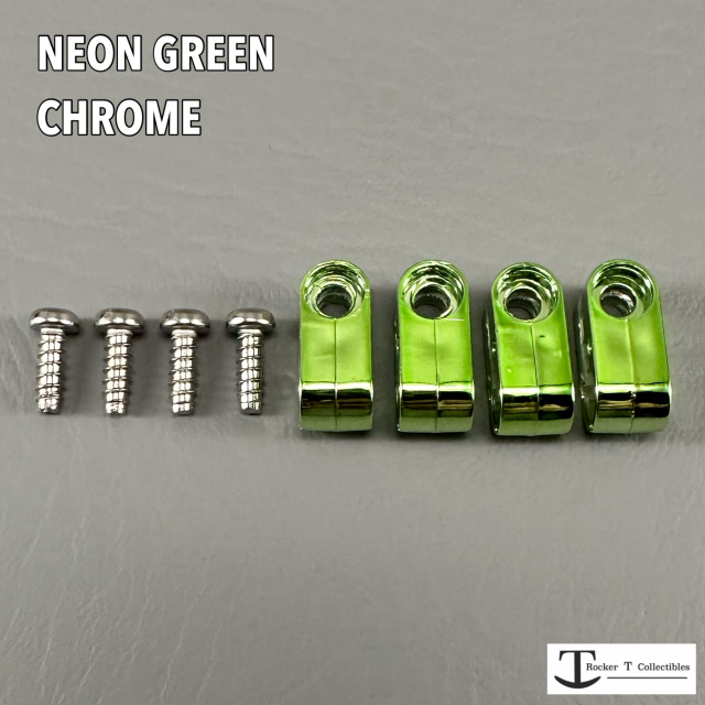 Custom Neon Green Chrome Acrylic Mini Helmet Facemask Clips