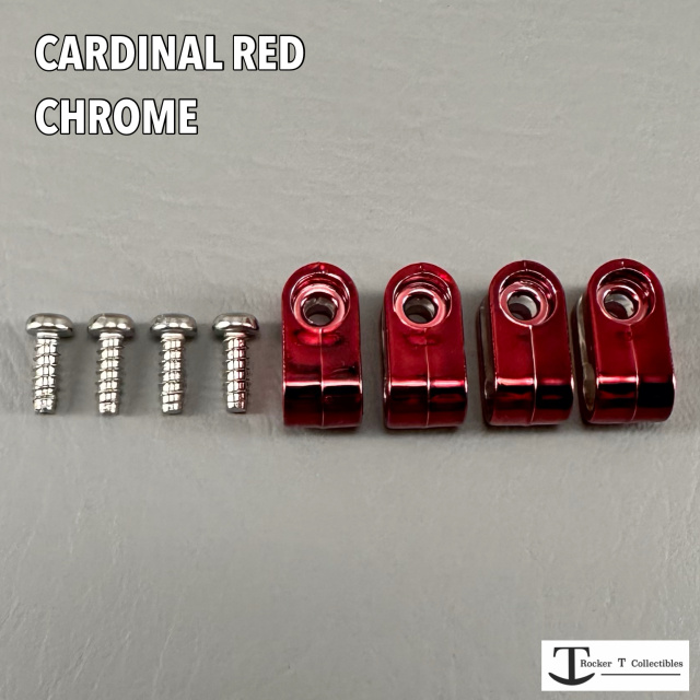 Custom Cardinal Red Chrome Acrylic Mini Helmet Facemsk Clips