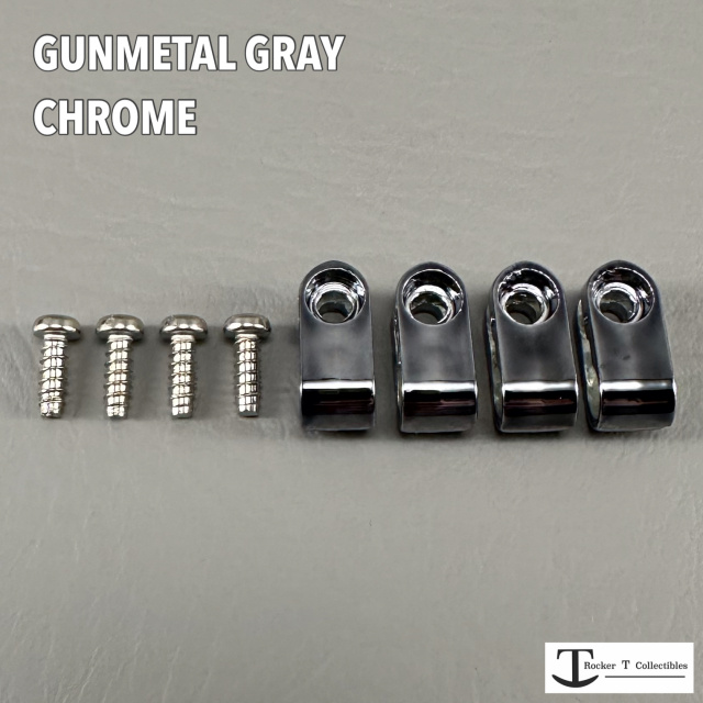 Custom Gunmetal Gray Chrome Acrylic Mini Helmet Facemask Clips
