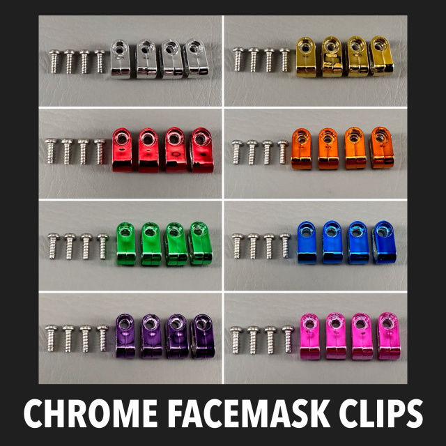 Custom Chrome Acrylic Mini Helmet Facemask Clips