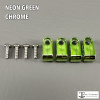 Custom Neon Green Chrome Acrylic Mini Helmet Facemask Clips