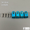 Custom Sky Blue Chrome Acrylic Mini Helmet Facemask Clips